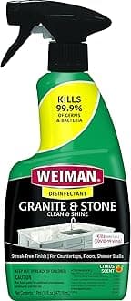 Weiman Disinfecting Granite Cleaner & Polish - 16 Ounce - Daily Use For Granite, Marble, Soapstone, Quartz, Quartzite, Corian & Laminate Countertops