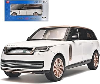 Car Toys for Boys 1/18 Diecast Cars Compatible with Land Rover Range Rover Model Car Kits Collection,Metal Off-Road SUV Toy Car with Light and Sound,Cars for Kids Ages 3-5（White）