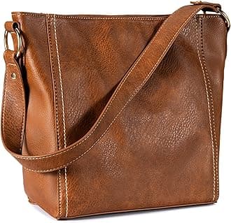 Montana West Purses for Women, Large Leather Shoulder Purses and Handbags Hobo Bags for Women, Brown, Large