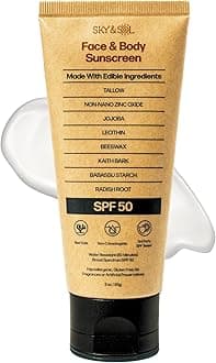 Sky and Sol Mineral Sunscreen SPF 50 | With Grass-Fed Tallow & Zinc Oxide | Non-Greasy Formula for Face & Body | Made Without Reef-Harming UV Filters | 3 oz (85 g)