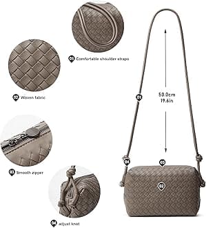Woven Crossbody Bags for Women: Vegan Leather Handbag - Handwoven Small Purse - Trendy Shoulder Bag