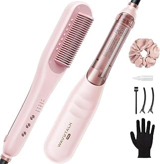 Pro Steam Hair Straightener Brush, Steamline Pro 3 in 1 Straightening Brush, Steam Reduces Damage, Nourishes Hair, and Expedites Straightening, Pink