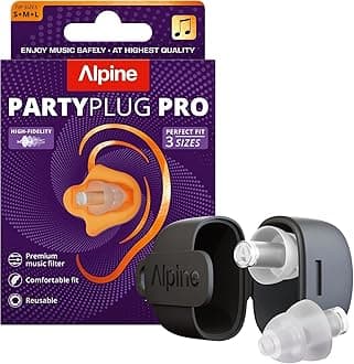 Alpine PartyPlug Concert Ear Plugs - Noise Reduction Ear Plugs for Party, Concert, Festival and Music - Reusable Earplugs (Pro Transparent (Multisize))