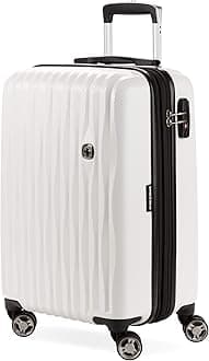 SwissGear 7272 Energie Hardside Expandable Luggage with Spinner Wheels, White, Carry-On 19-Inch, 7272 Energie Hardside Expandable Luggage With Spinner Wheels