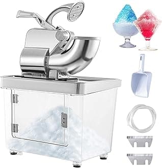 VEVOR 110V Commercial Ice Crusher 661LBS/H, ETL Approved 300W Electric Snow Cone Machine with Dual Blades, Stainless Steel Shaved Ice Machine with Safety On/Off Switch for Family, Restaurants, Bars