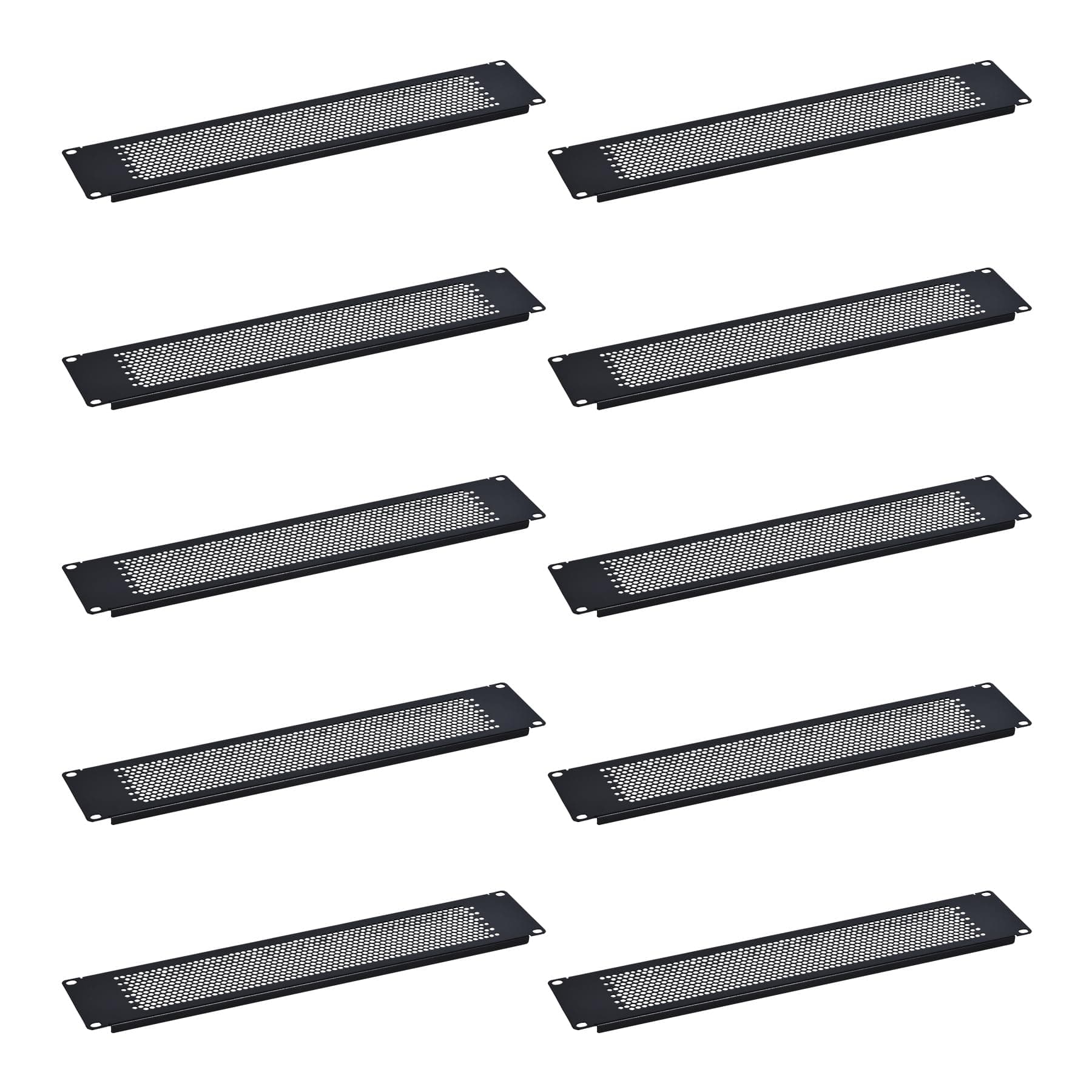 RackPath 2U Blank Rack Mount Panel Spacer with Venting (10 Pack) for 19in Server Rack Enclosure or Network Cabinet