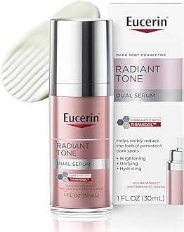 Eucerin Radiant Tone Dual Serum Dark Spot Corrector, Dark Spot Serum with Thiamidol and Hyaluronic Acid, Helps Visibly Reduce the Look of Persistent Dark Spots, 1 Fl Oz Bottle