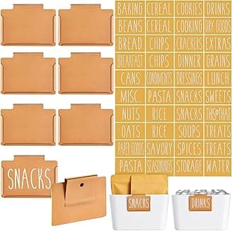 Talented Kitchen 8-Piece Bronze Metal Basket Label Holders with 40 Label Clips for Kitchen Storage Bins
