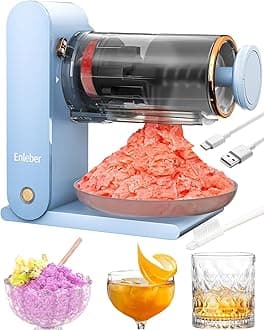 Enleber Electric Ice Crusher Blender Crushed Slush Cocktail Making Ice Crushing Machine,for Blending Slushies,Frappe,Cocktails,Coffee and Iced Tea etc,Blue-BPA Free