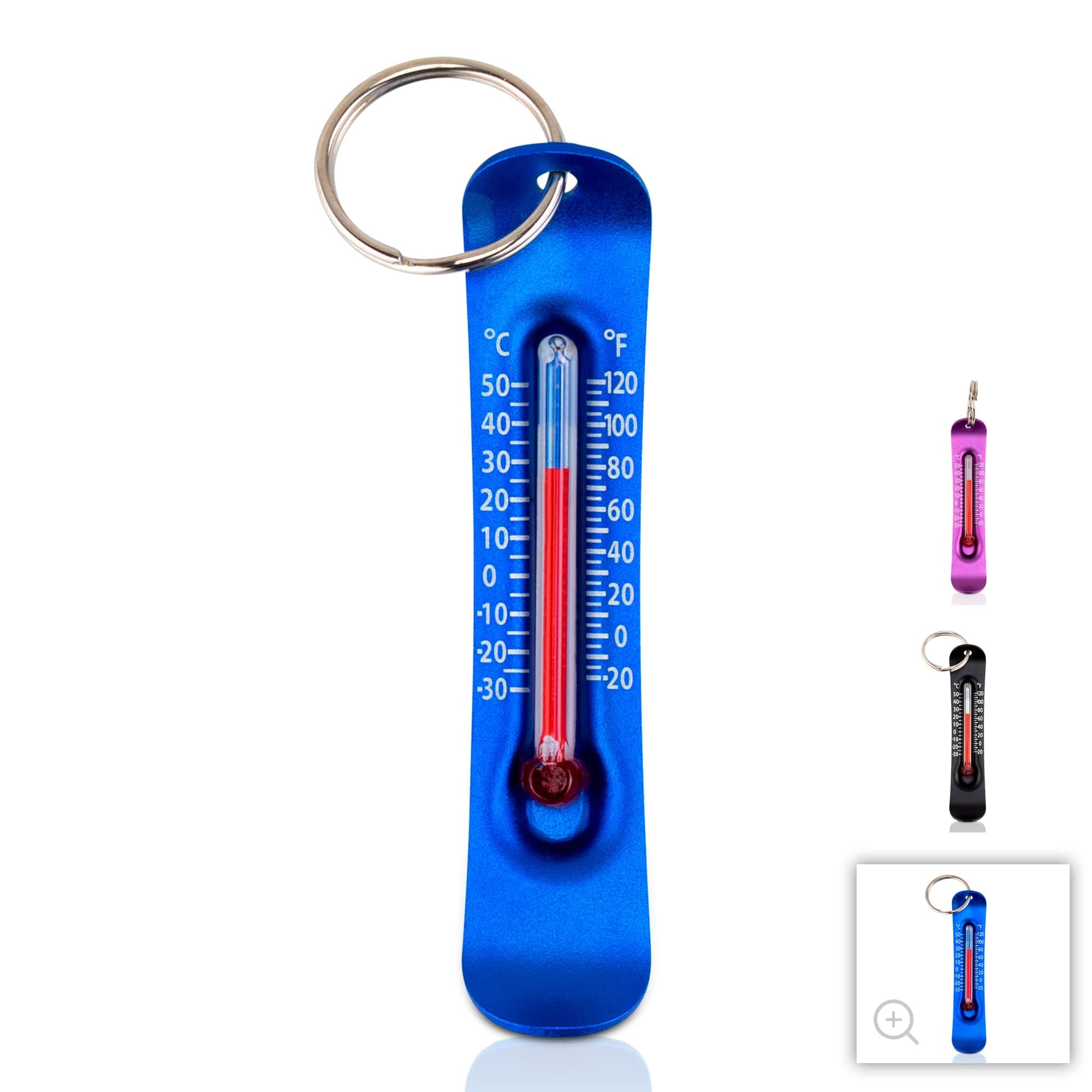 Brrr-ometer - Snowsport Zipper Pull Thermometer for Jacket, Parka, or Backpack | Mini Outdoor Skiing & Snowboarding Keychain Thermometer