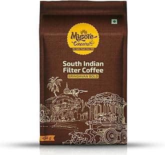 Mysore Concerns | Brindavan Bold | South Indian Filter Coffee | 20% Premium Chicory | Freshly Roasted | Ground Coffee (454g) - Pack of 5