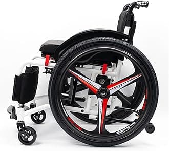 Sports Wheelchair for Adults, Ultra-Light Transport, Aluminum, Folding Portable with Hand Brake, Self-Propelled Manual Chair with Anti-Tipper (Seat Width 40cm/15.7in, Max Weight 100kg/220lbs)