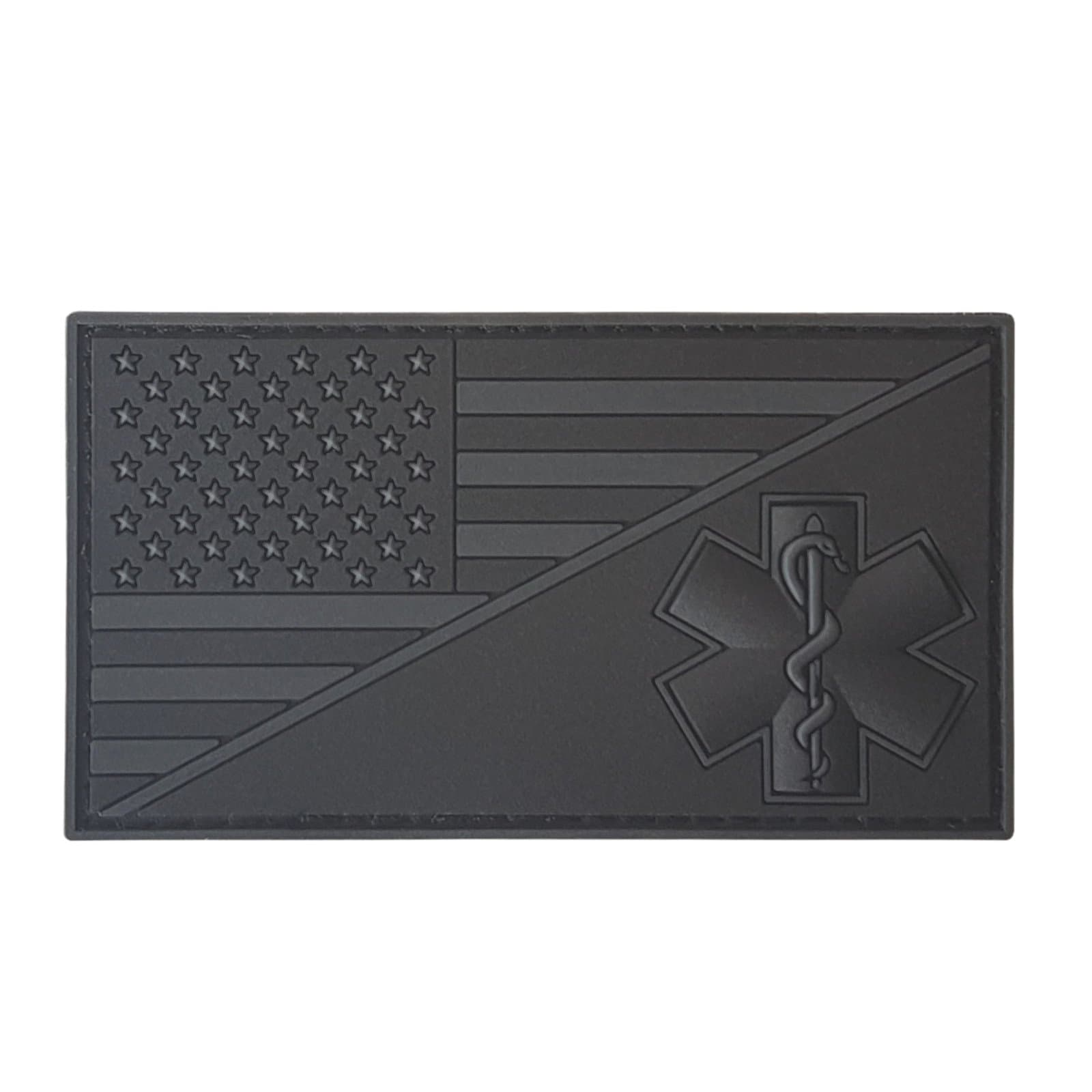 American Flag Medic Patch PVC EMS Patch Compatible with Velcro EMS Patches for Backpacks Medical Patch Paramedic Patch Tactical Medic Patch EMT Patch Medical Cross Patch (Blackout Subdued)