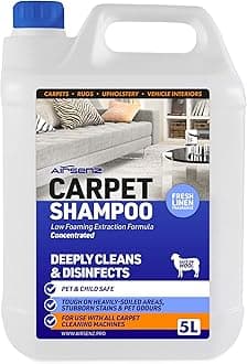 Professional Carpet Shampoo - Low Foaming Extraction Formula Suitable For All Carpet Cleaning Machines (Fresh Linen, 5L)