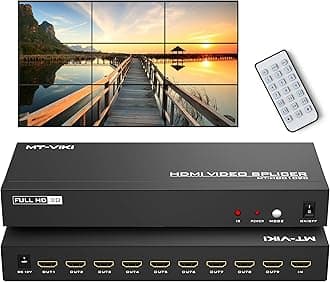 MT-VIKI Video Wall Controller 3x3, HDMI Video Wall Support UHD 4K Input & 1080P Output for 9 TV Splicing Display, 9 Channel Video Wall Processor