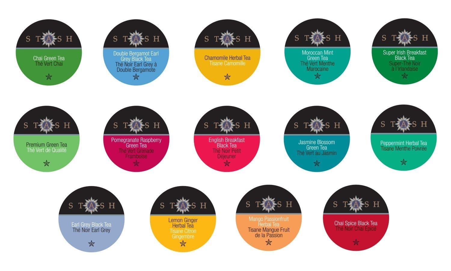 Two Rivers LLC Stash Tea Sampler Pack for K-Cup Brewers, 40 Count