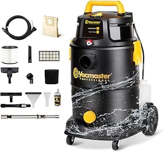 Vacmaster Wet Dry Shampoo Vacuum Cleaner 3 in 1 Portable Carpet Cleaner 8 Gallon 5.5 Peak HP Power Suction