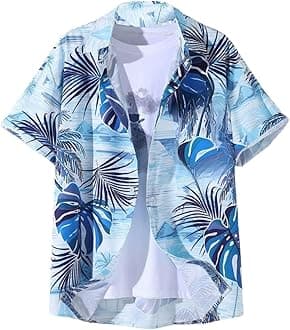 LERIYA FASHION Men's Rayon Shirt - Summer Button Down Shirts | Half Sleeve Printed |Formal |Casual Stylish (Available in Plus Size)