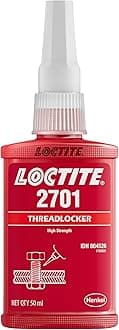 LOCTITE® 2701-50ml, threadlocker, green, low viscosity, high strength, tolerates slight contaminations of industrial oils, suitable for all metal fasteners, Low viscosity, resists vibration