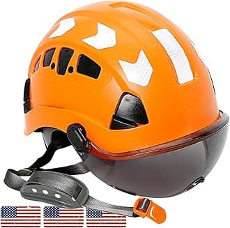 AOLAMEGS Construction Hard Hat with Visor - White Vented Hard Hats Construction OSHA Approved, ANSI Z89.1 ABS Safety Helmet,Adult Hardhats for Men Women,6 Point Suspension Hard Hat with Chin Strap