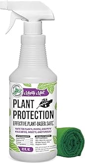 Mighty Mint Peppermint Oil Plant Protection Spray – Insect & Pest Control for Gnats, Spider Mites & Aphids – Plant-Based, Easy-to-Use with Microfiber Cloth- 32 oz