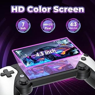 M25 Retro Video Gaming Console 128G, Portable Handheld Game Console Preloaded 30000+ Retro Games 25+ Emulators, EmuELEC System, 4.3-inch LCD Screen, 480*272 Resolution, 3D Dual Joystick