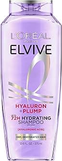 L'Oreal Paris Elvive Hyaluron Plump Hydrating Shampoo for Dehydrated, Dry Hair Infused with Hyaluronic Acid Care Complex, Paraben-Free, 12.6 Fl Oz