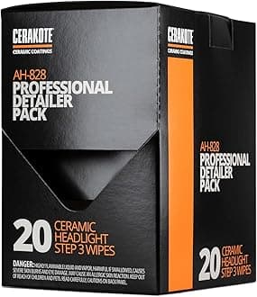 CERAKOTE® Ceramic Headlight Restoration Professional Detailer Pack (20 Ceramic Wipes) - Brings Headlights Back to Like New Condition - Step 3 Only