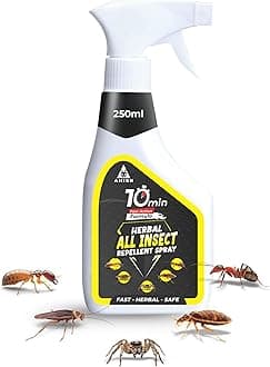Amish Herbal All in One Spray 250ml 10 Minutes Formula |Removes Entire Ant, Cockroach, Lizard, Bed Bugs, Spider, Bed Bugs|Powerful 100% Organic Insect Repellent Spray for Home Kitchen