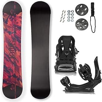 STAUBER Matte Summit Snowboard & Binding Package Sizes 128, 133, 138, 143, 148,153,158, & 161- Best All Terrain, Twin Directional, Hybrid Profile - Adjustable Bindings - Designed for All Levels (153)
