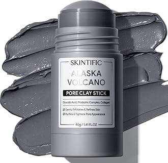 SKINTIFIC Deep Pore Cleansing Blackhead Remover Face Mask Stick, Mud Mask with Natural Alaska Volcano Clay, Gentle Exfoliating, Smoothing Skin, Non-Drying, Skincare Facial Mask