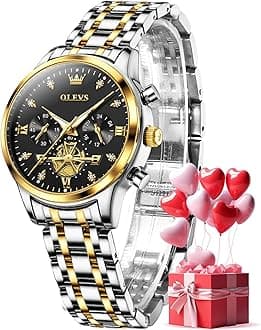 OLEVS Women Watches Luxury Diamond Wrist Watches for Women Gold and Silver Stainless Steel Waterproof with Date Quartz Ladies Watch