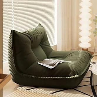 Caterpillar Bean Bag Chair Furniture Sofa Couch Lounge Reading for Living Room Home Decorative Upholstered Side Chairs Modern Armless Accent Chairs (Green)