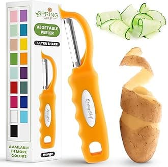 Premium Swivel Vegetable Peeler, Soft Grip Handle and Ultra Sharp Stainless Steel Blades - Perfect Kitchen Peeler For Veggie, Fruit, Potato, Carrot, Apple - Mango