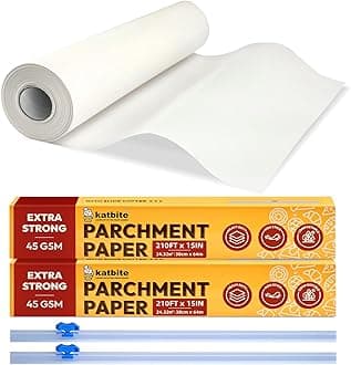 Katbite Parchment Paper Roll-15 in x 164 ft (205 SQ FT) Baking Pan Liners (2 Pack)