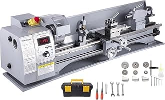 Metal Lathe, 210x720 Mini Lathe Machine, 2500 RPM Variable Speed Change, 750W Precision Mini Lathe, Metal Working Lathe with Brushless Motor, Milling Machine for Various Metal Turning