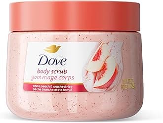 Dove White Peach & Crushed Rice Body Scrub Exfoliates and Deeply Nourishes for Smooth, Radiant Skin 15 oz