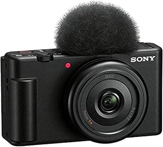 Sony ZV1F/B Vlog Camera for Content Creators and Vloggers Large 1 inch Sensor with Wide Angle 20mm Lens, Black