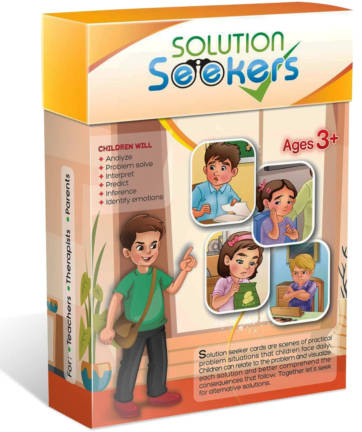 Solution Seekers Problem Solving Scenarios for Kids - Autism Learning Materials - Speech Therapy Materials, Emotional Regulation, and Reasoning Skills - Therapy Cards for Therapists and ASD Kids