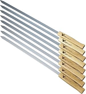 G & F Products Brazilian BBQ Skewers, Stainless Steel Kabob Sticks, 17-Inch F...