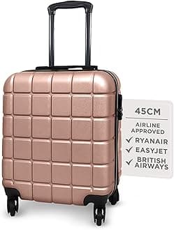 AVIO Atlas Cabin Suitcase 45x36x20cm - Lightweight Double-Wheel Luggage Bag, 3 Internal Pockets, Telescopic Handle w/ 3 Heights, Durable ABS Hard Shell - Approved by Most Airlines