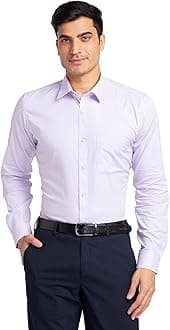 Raymond Men's Pure Cotton Checks Pattern Slim Fit Semi Cutaway Collar Full Sleeve Formal Shirt