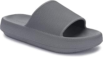 Pillow Slippers for Women and Men Non Slip Quick Drying Shower Slides Bathroom Sandals | Ultra Cushion | Thick Sole