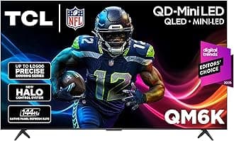 TCL 75 Inch Class QM6K Series | Mini LED QLED 4K HDR | 75QM6K, 2025 Model | 120HZ-144HZ High Brightness Smart Google TV Dolby Atmos Onkyo Audio | Voice Remote Alexa Gaming Streaming Television
