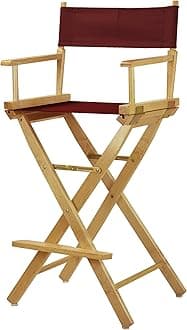 30-Inch, Natural Frame/Burgundy Canvas : Casual Home Natural Frame Canvas Director Chair, 30", Burgundy