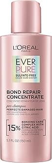 L'Oreal Paris Sulfate Free Bond Repair Pre Shampoo Treatment, Hair Repair for Colored, Bleached or Damaged Hair, EverPure, 5.1 Fl Oz (Packaging May Vary)