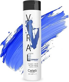 Viral Colorwash, Professional Semi-Permanent Hair Color Depositing Shampoo, Blue, 8.25 Fl Oz (Pack of 1)