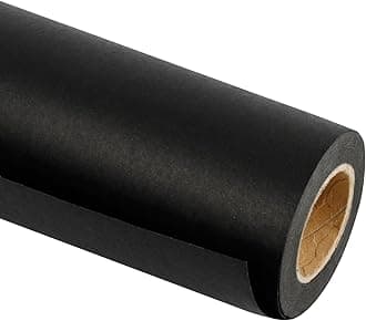 RUSPEPA Black Kraft Paper Roll - 18 inch x 100 Feet - Recycled Paper Perfect for for Crafts, Art, Gift Wrapping, Packing, Postal, Shipping, Dunnage & Parcel