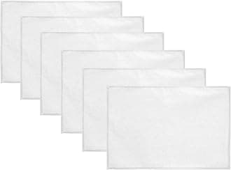 Lify Cotton Canvas Placemats - DIY Table Mats Heat-Resistant Non-Slip Insulation Table Runner for Kitchen Dining Room Table Decoration- Set of 6 (White)