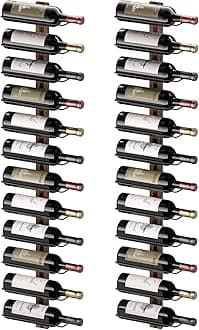B4Life Wine Rack Wall Mounted, Wall Wine Rack for 24 Wine Bottles Wood Wine Racks for Wall, Wine Holder Wall Mounted Wine Bottle Racks for Kitchen,Dining Room,Bar